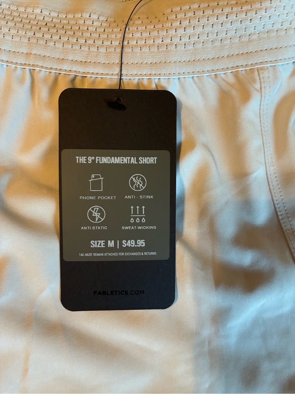 Fabletics Light Taupe Athletic Shorts with Elastic Waist - Picture 4 of 4